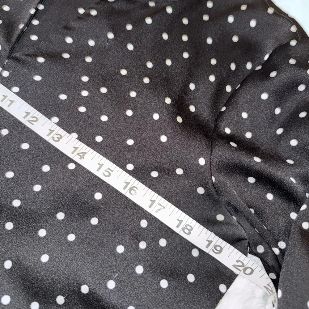 3 x 20$ Vince Camuto Black and White Polka Dot Blouse Size S - Picture 5 of 6